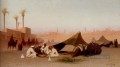 A späten Nachmittag Mahlzeit in einem Encampment Kairo Arabian Orientalist Charles Theodore Frere